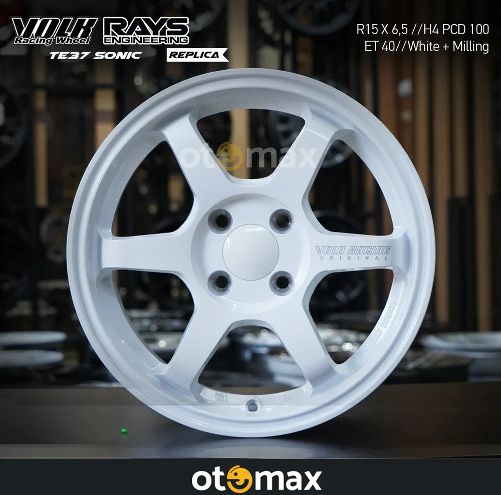 Velg Mobil Volk Rays TE37 Sonic Ring 15 White Milling – Otomax Store ...