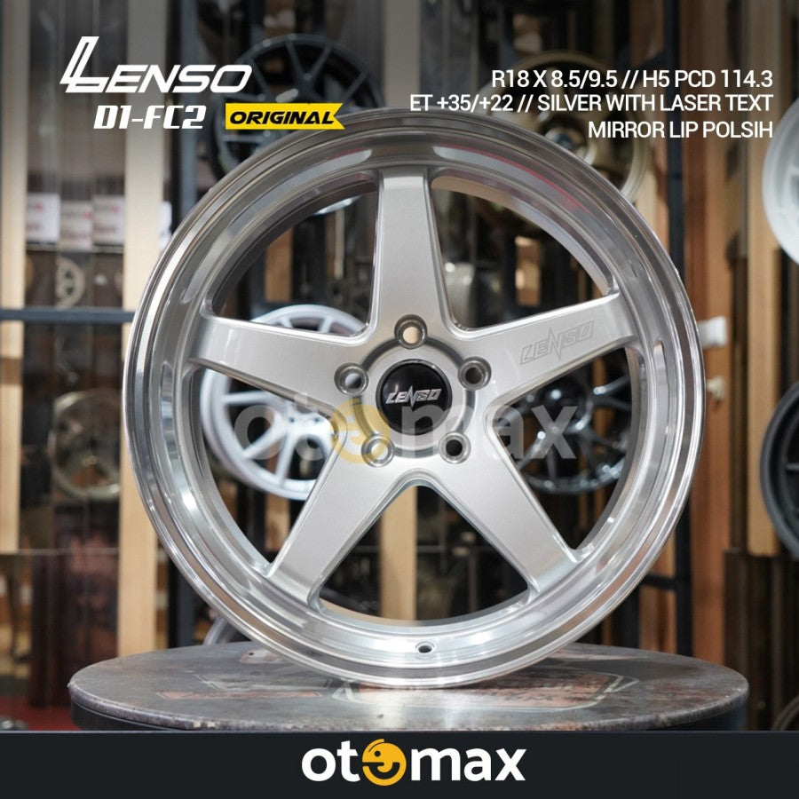 Velg Mobil Lenso D-1FC2 Cincin Asli 18 22 Perak