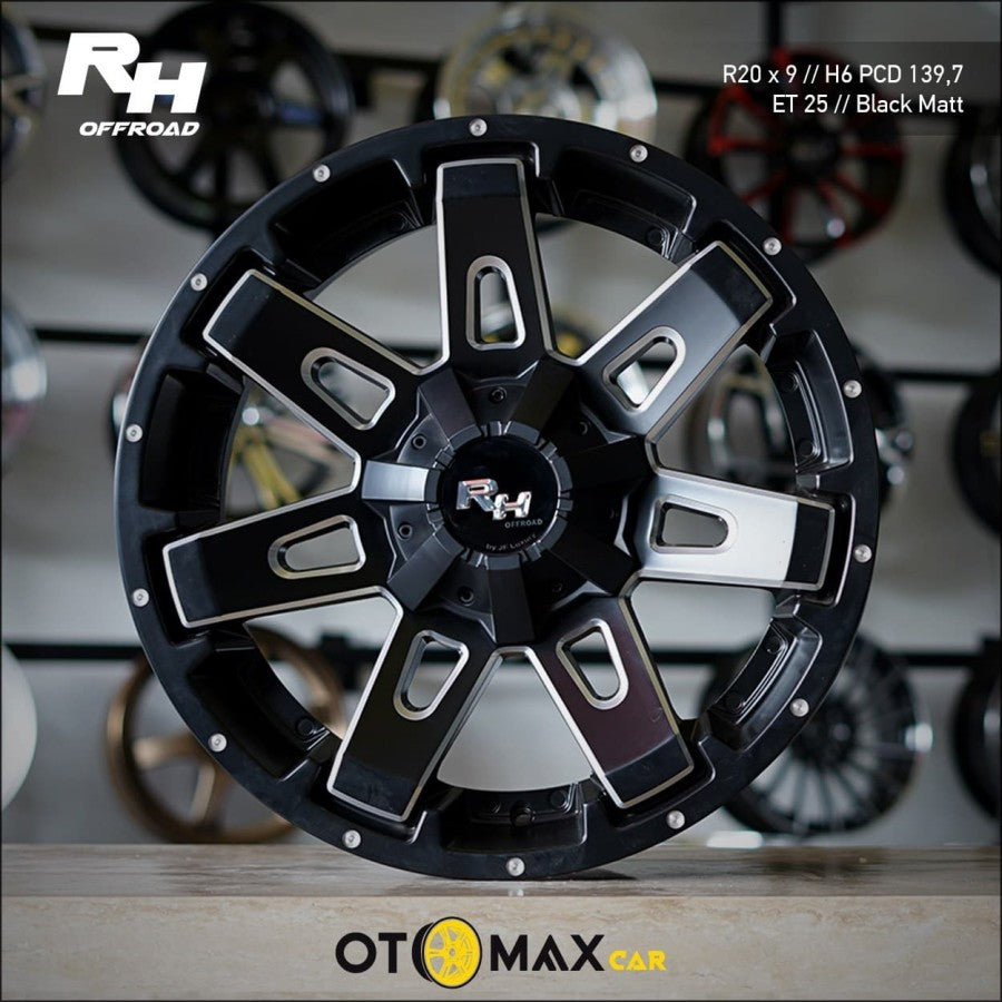 Velg Mobil RH 918 Ring 20 Matte Black Milling Spoke &amp; Dot