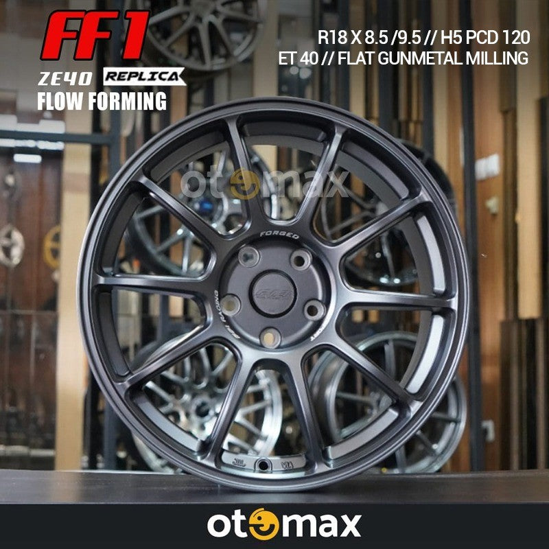 Velg Mobil FF1 Ze40 Ring 18 Flat Gunmal Dengan Milling