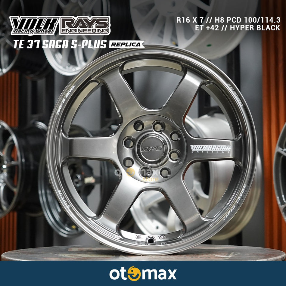Velg Mobil Volk Rays TE37 Saga S-Plus Ring 16 Hyper Black
