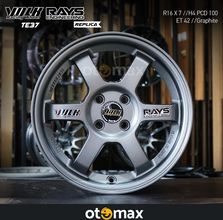 Velg Mobil Volk Rays TE37 0GA42 Ring 16 H5 Graphite