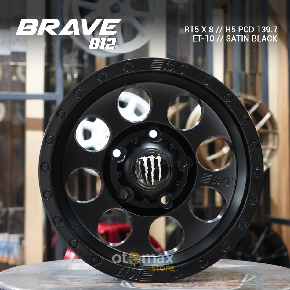 Velg Mobil Brave 812 Ring 15 Satin Hitam