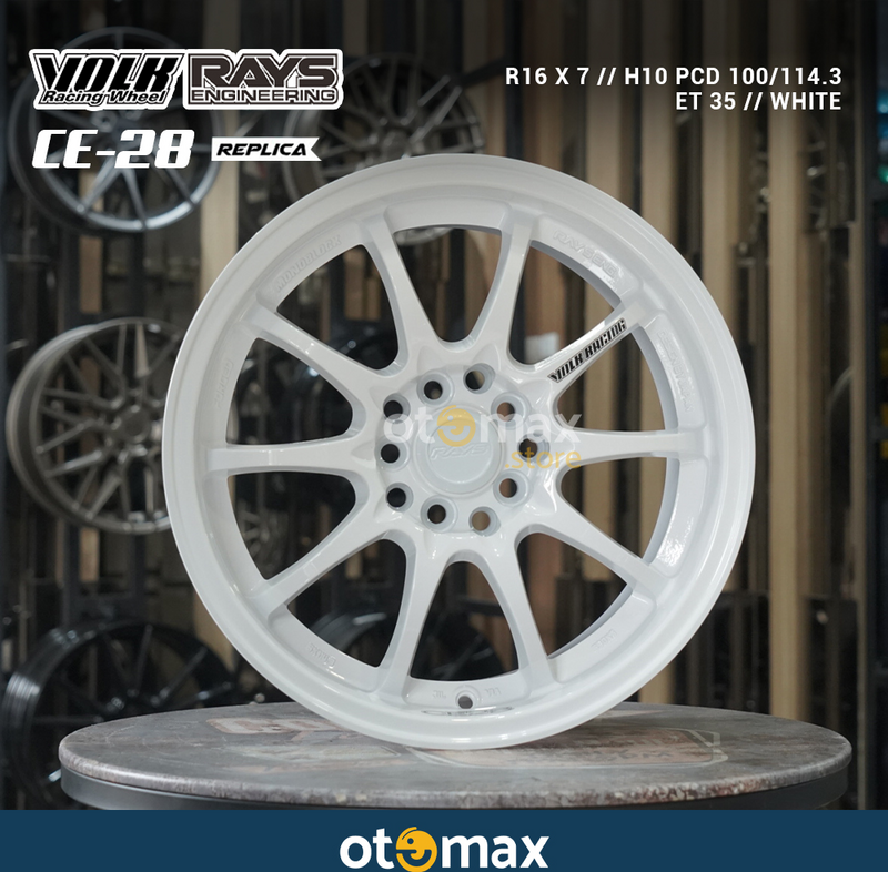 Velg Mobil Volk Rays Ce28 Ring 16 H10 Putih