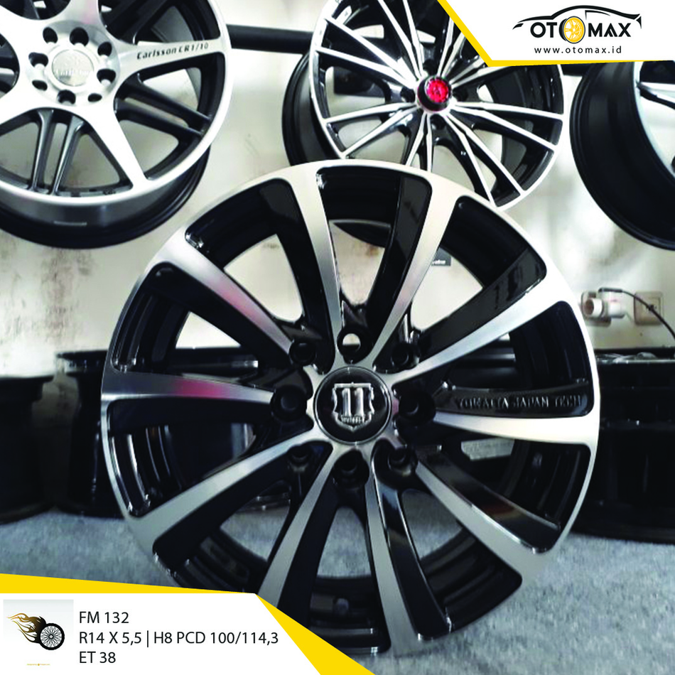 Velg Mobil Teca FM132 Ring 14 Black full Polish