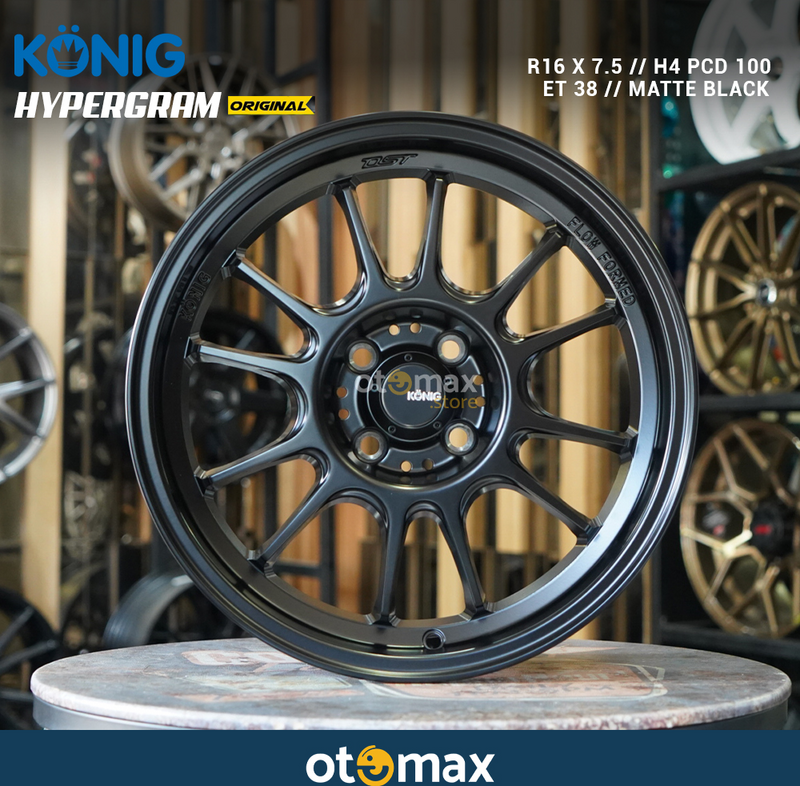 Velg Mobil Konig Hypergram Original Ring 16 Matt Hitam DBK1