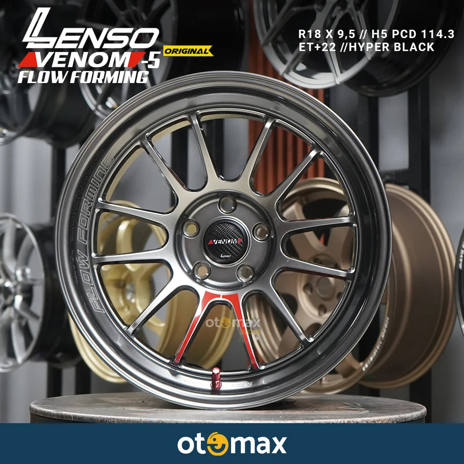 Velg Mobil Lenso Venom 5 Original Ring 18 H5 Hyper Black