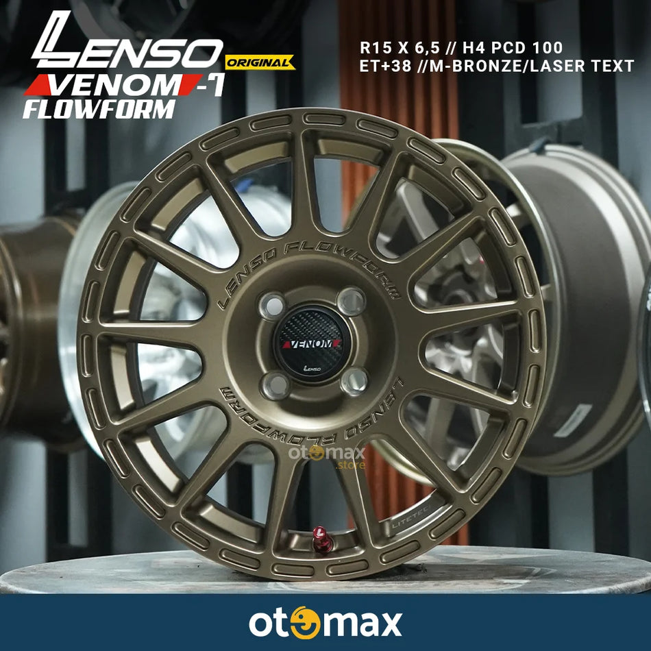 Velg Mobil Lenso Venom 7 Original Ring 15 Mate Broze Laser Text