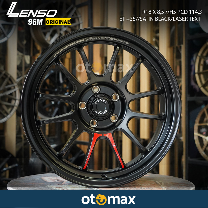 Velg Mobil Lenso 96M Original Ring 18 H5 Satin Hitam