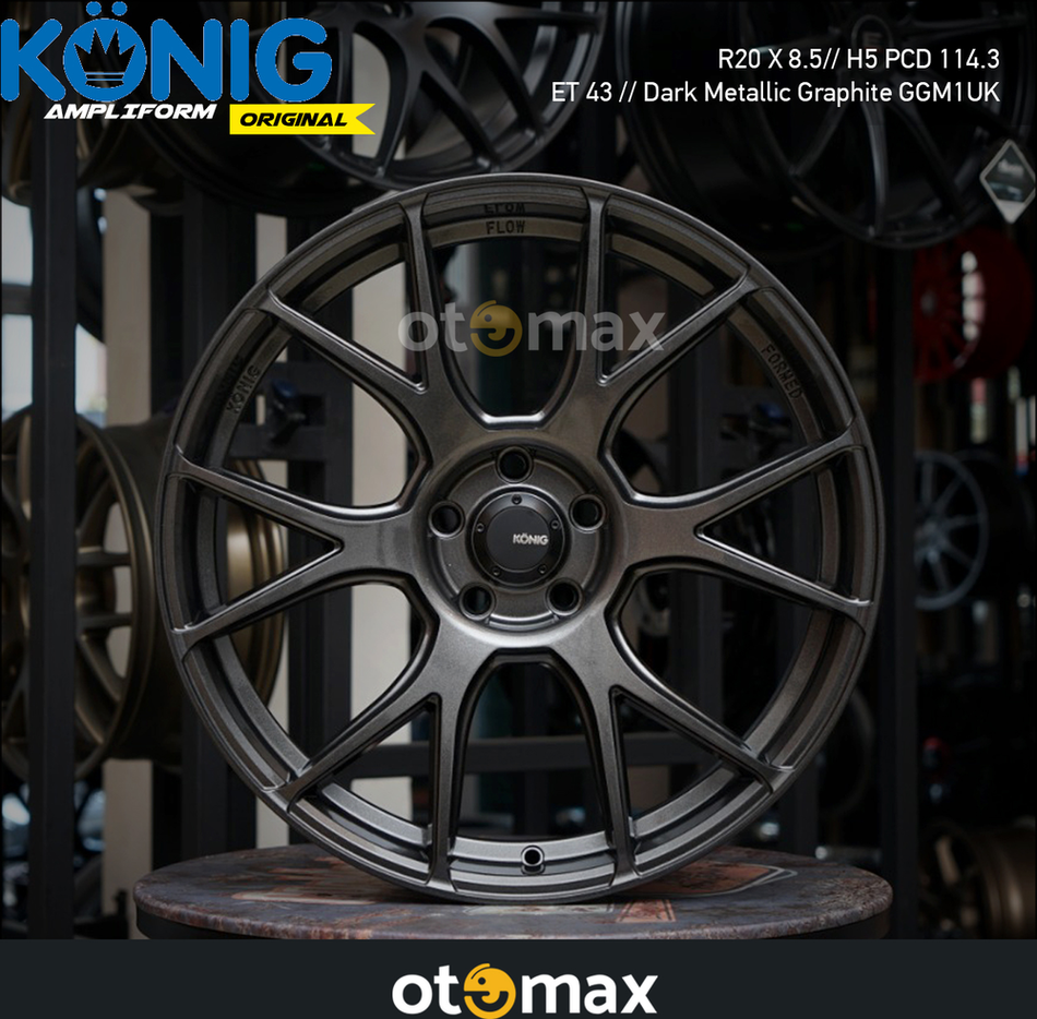 Velg Mobil Konig Ampliform Original Ring 20 Grafit Metalik Gelap