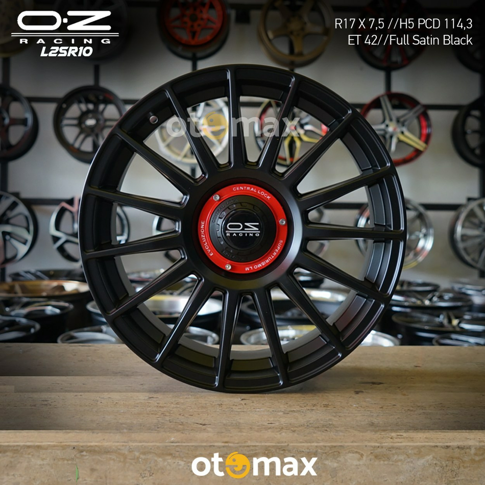 Velg Mobil Oz Racing L2SR10 Ring 17 H5 Full Satin Hitam