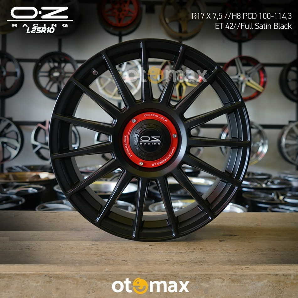 Velg Mobil Oz Racing L2SR10 Ring 17 H8 Full Satin Hitam