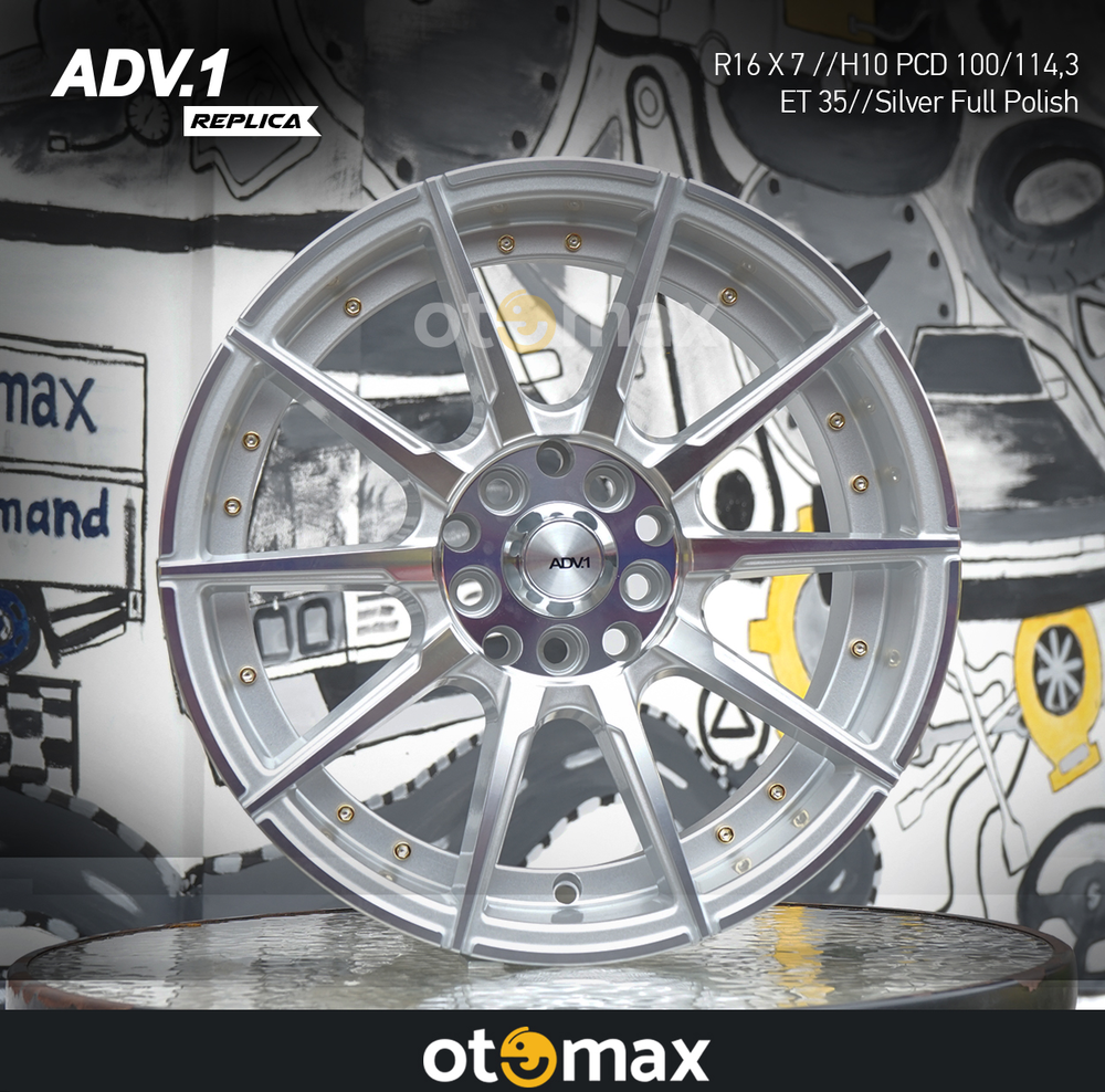 Adv Altaf Rind Velg Mobil ADV.1 H214 Ring 16 Silver Full Polish | Otomax Store ...