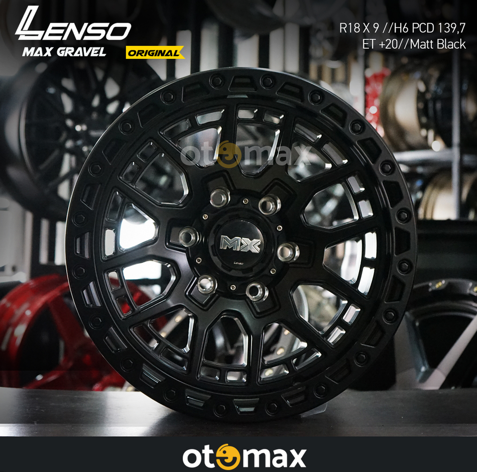 Velg Mobil Lenso Max Gravel Original Ring 18 Matt Black