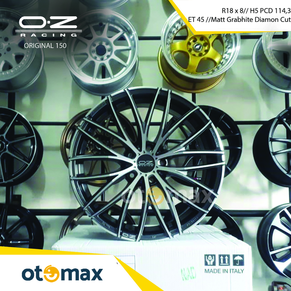 Velg Mobil Oz Racing 150 Cincin Asli 18 Potongan Berlian Grafit Matte