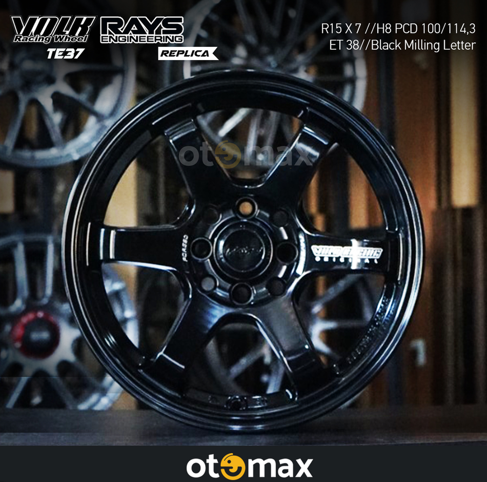 Velg Mobil Volk Rays TE37 853D Ring 15 H8 Surat Penggilingan Gunmetal