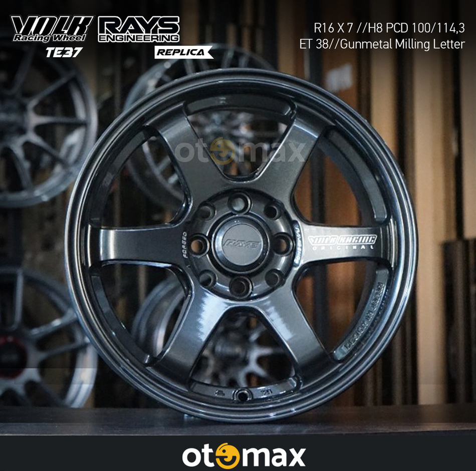 Velg Mobil Volk Rays Ring 16 Gun Metal Milling Letter