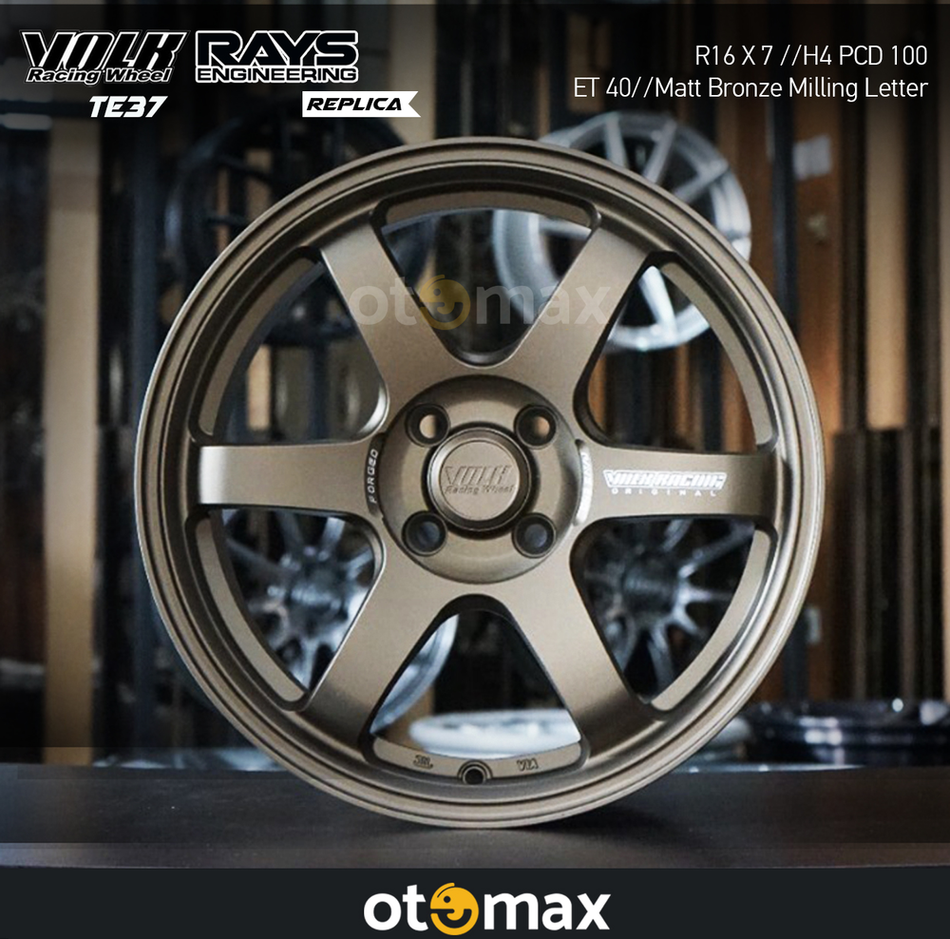 Velg Mobil Volk Rays TE37 Ring 16 H4 Matt Bronze Milling Letter