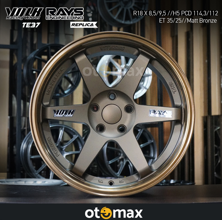 Velg Mobil Volk Rays TE37 Ring 18 PCD 114,3/112 Matt Bronze | Otomax ...
