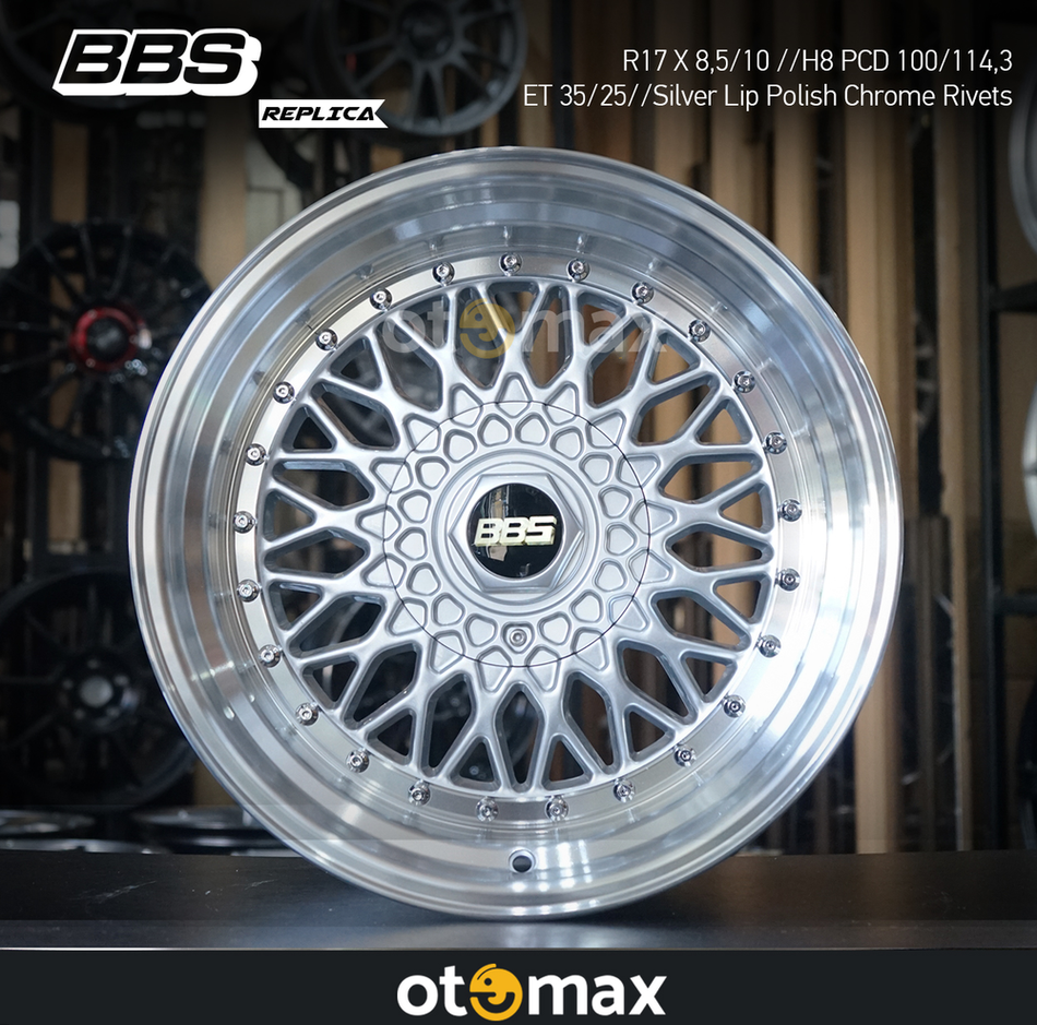 Velg Mobil BBS 135 Ring 17 H8 Silver Lip Polish Chrome Rivet