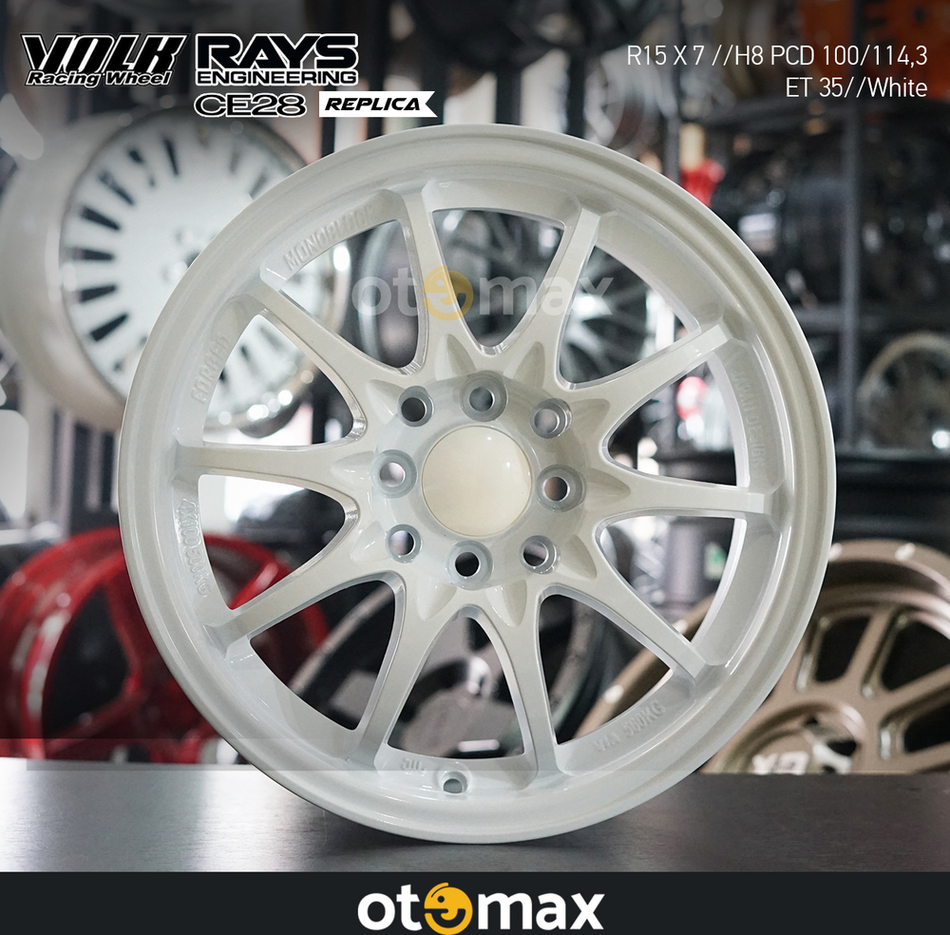 Velg Mobil Volk Rays CE28 J30 Ring 15 Putih