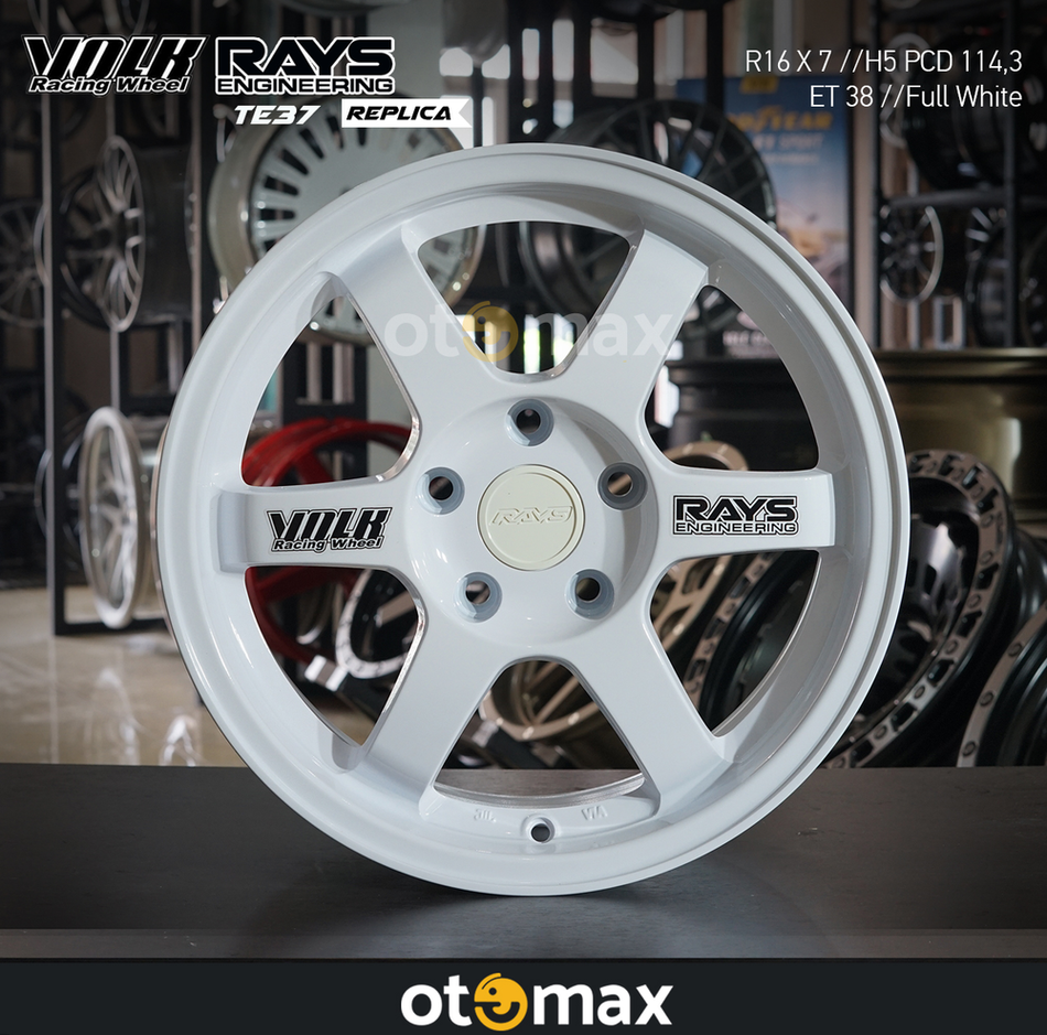 Velg Mobil Volk Rays TE37 Ring 16 H5 Putih