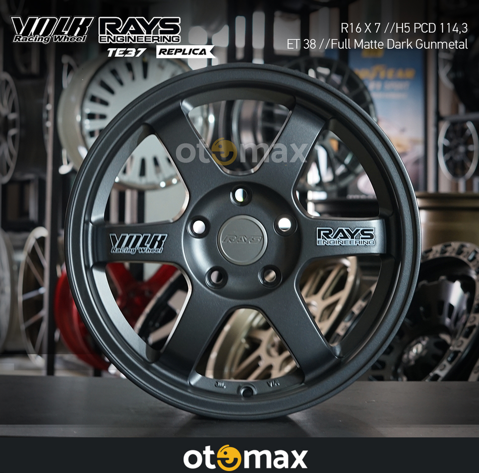 Velg Mobil Volk Rays TE37 Ring 16 H5 Matt Dark Gunmetal