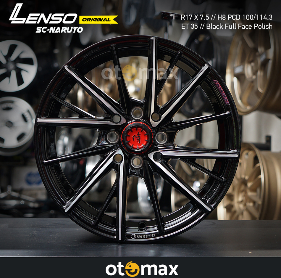 Velg Mobil Lenso SC Naruto Ring 17 Black Full Face Polish