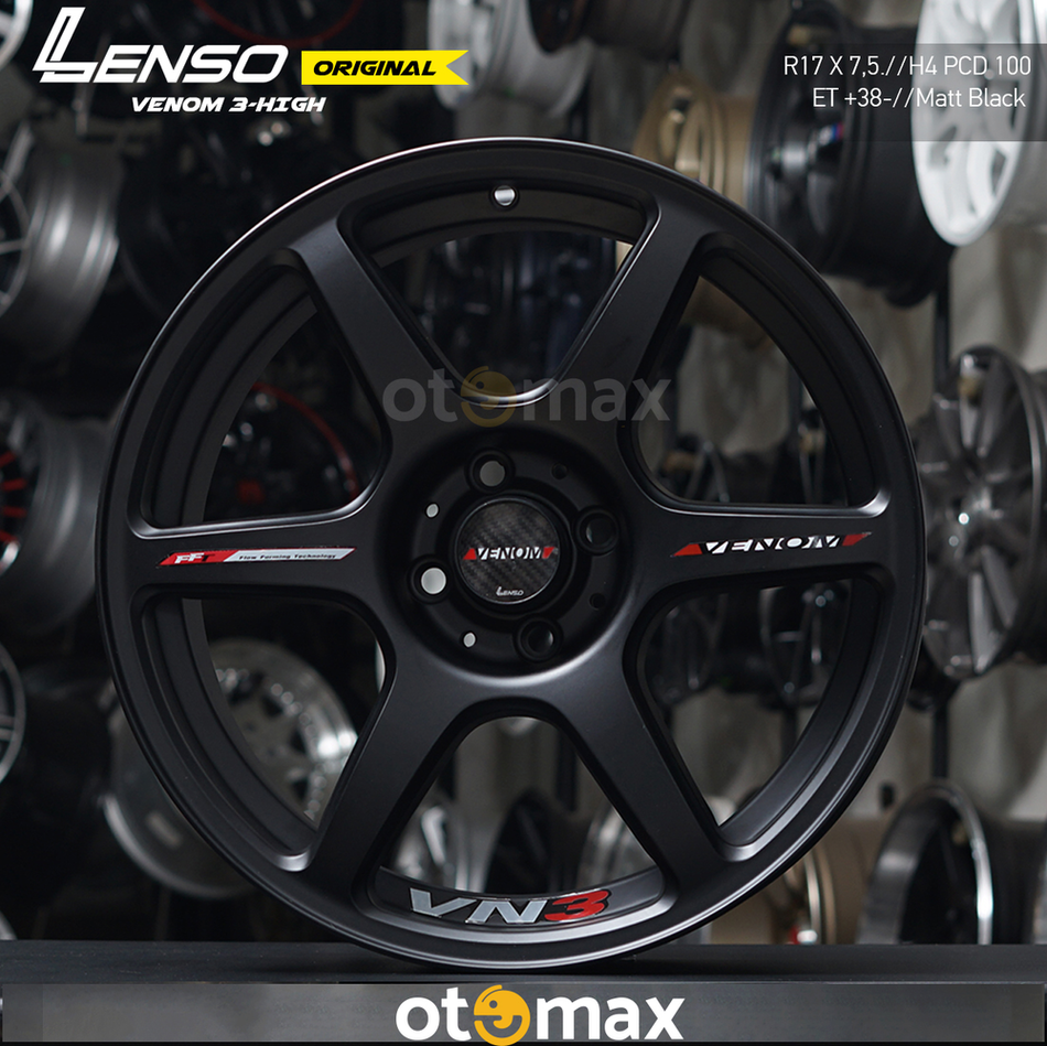 Velg Mobil Lenso Venom 3 Hight Ring 17 Matt Hitam