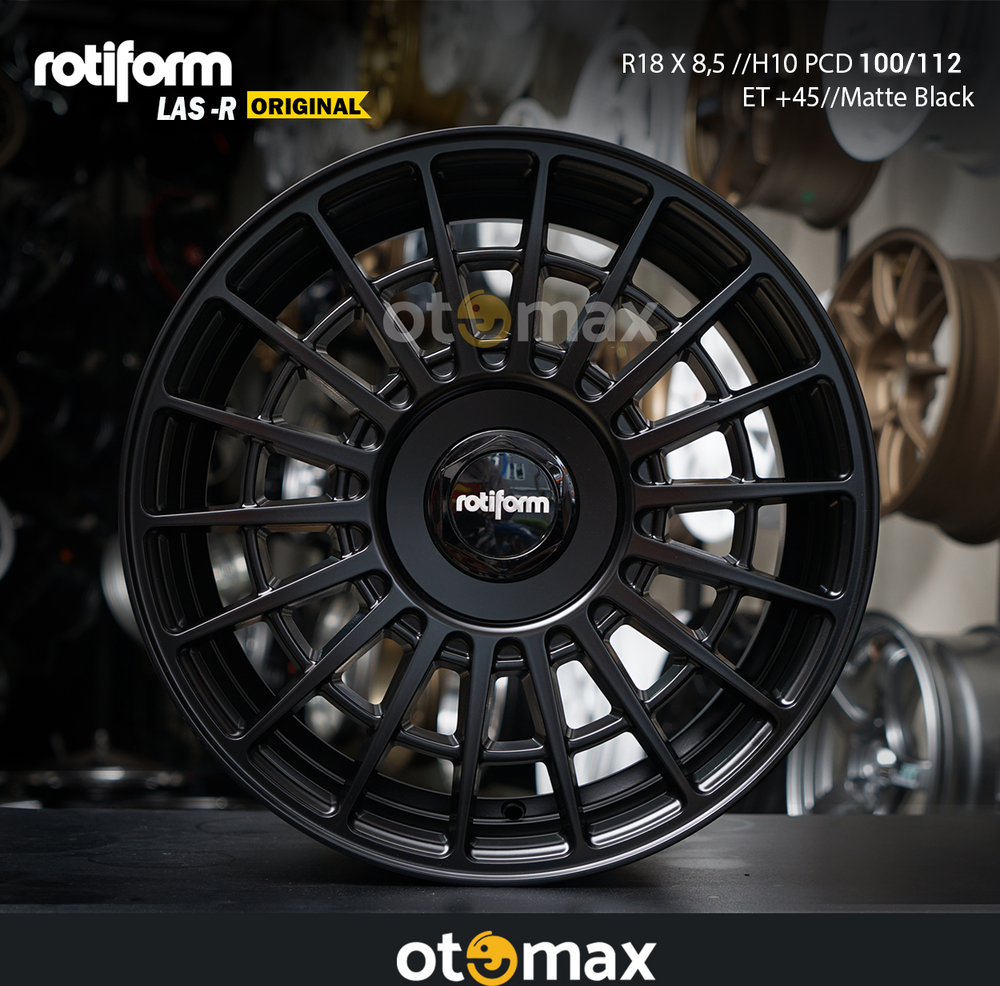 Plat Mobil R 45 Velg Mobil Rotiform Las-R Original Ring 18 PCD100/112 Matte Black ...
