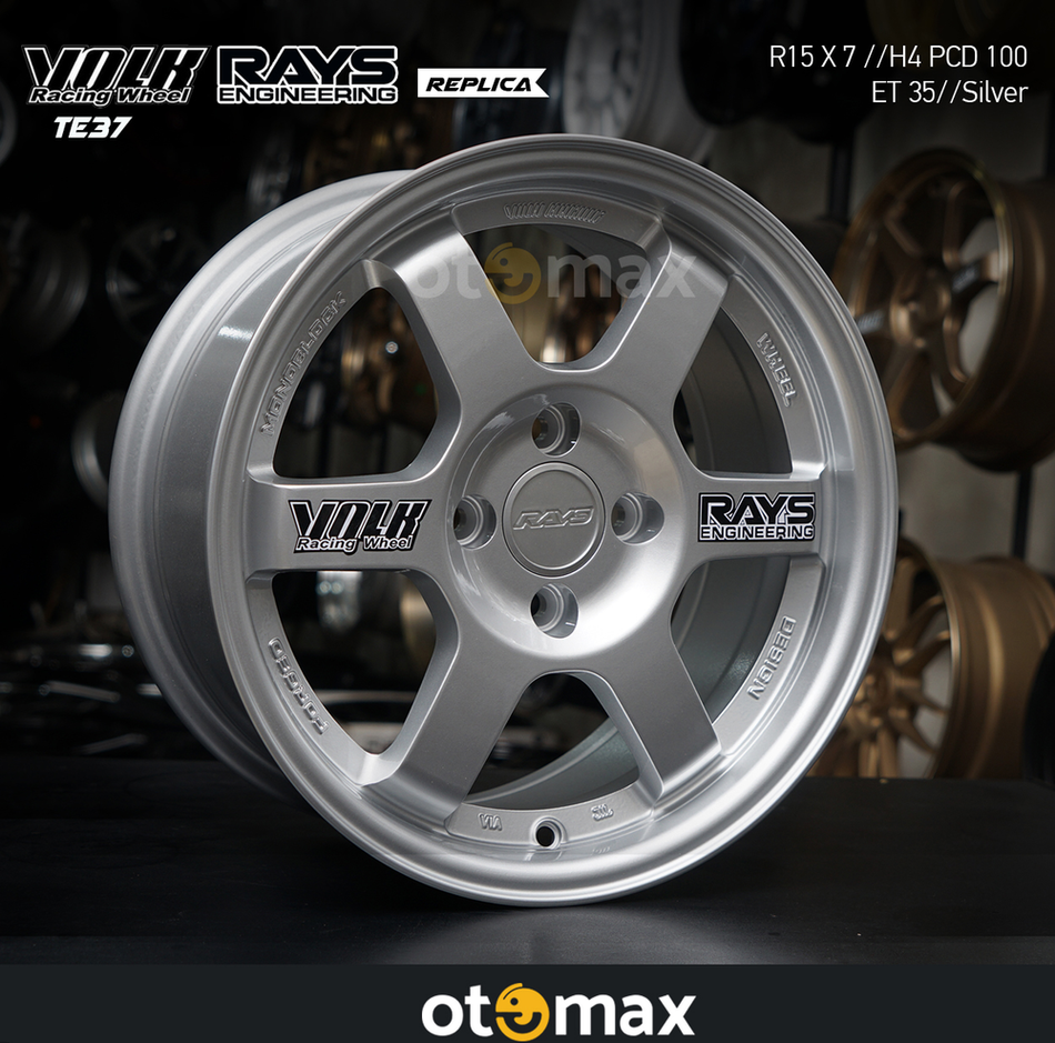 Velg Mobil Rays TE37 624B Ring 15 Perak