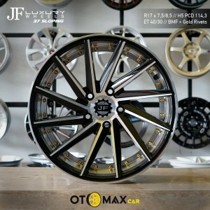 Velg Mobil JF Sloping Ring 17 H5 Black Machine Face Gold Rivert