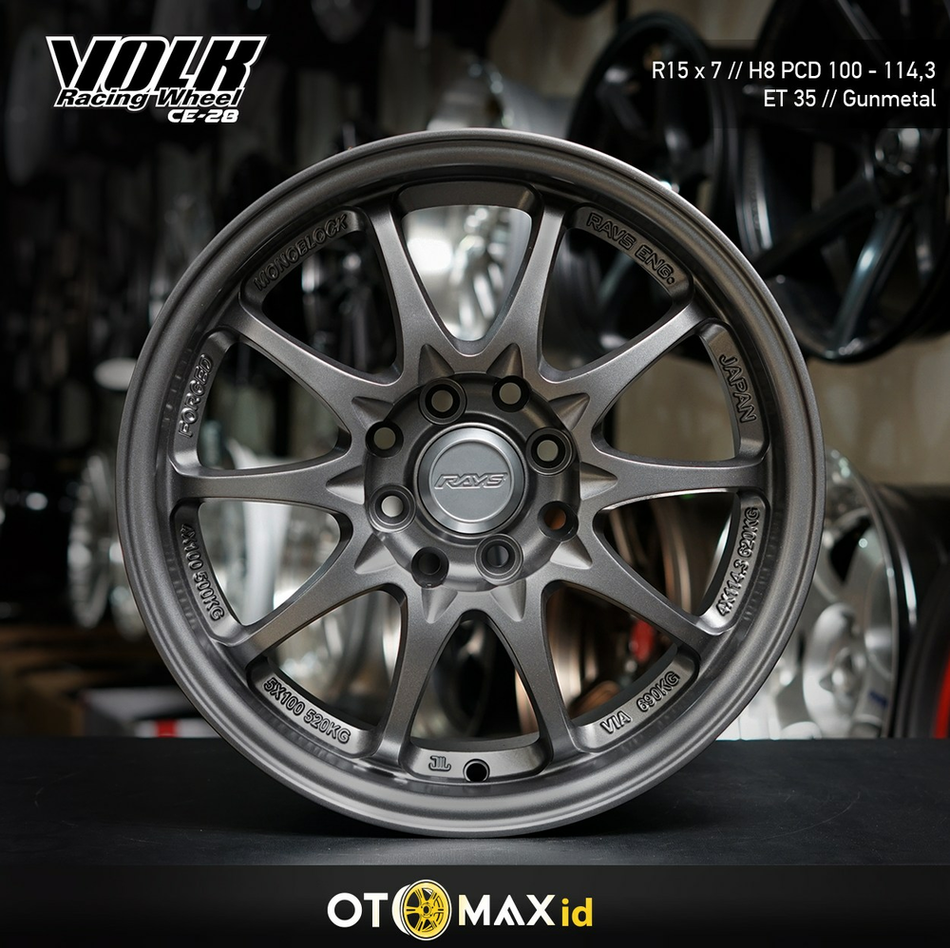 Velg Mobil Volk Rays CE-28 Ring 15 Gunmetal