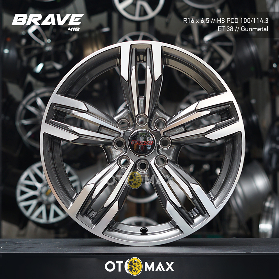 Velg Mobil Brave 418 Ring 16 Gunmetal