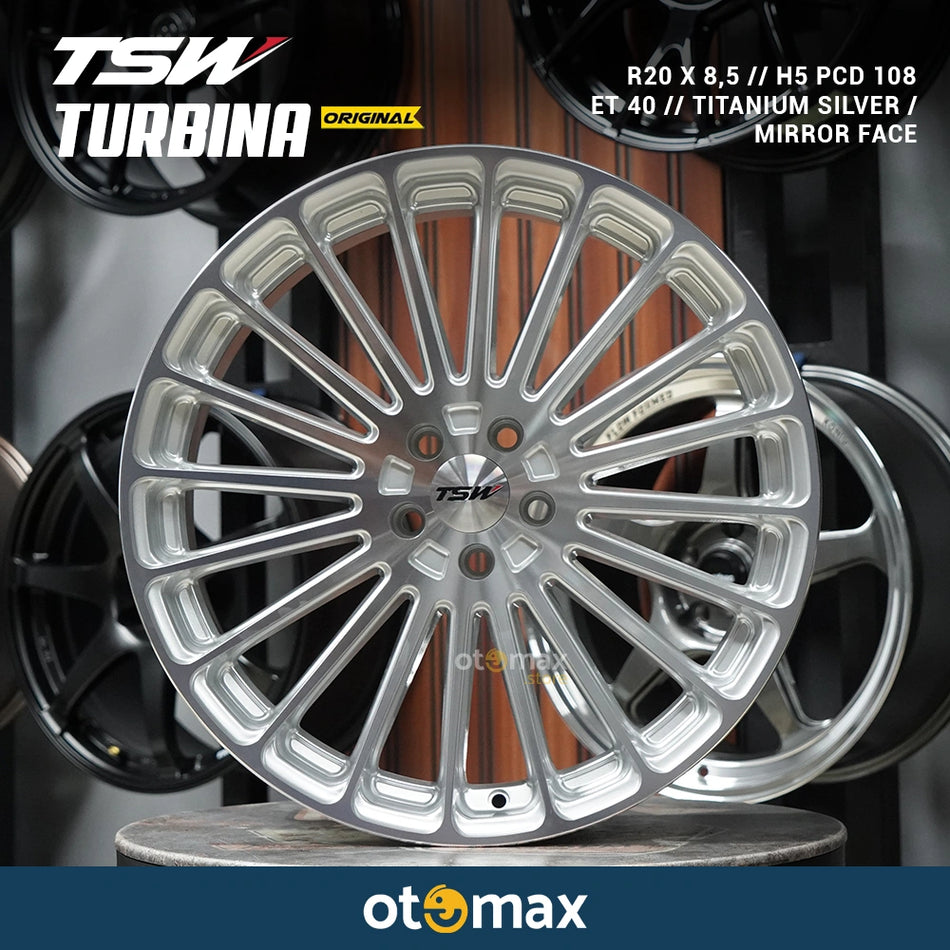 Velg Mobil TSW Turbina Original Ring 20 Titanium Silver Mirror Face