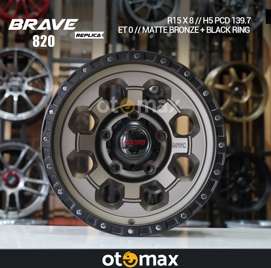 Velg Mobil Brave 820 Ring 15 Matt Perunggu/Cincin Hitam