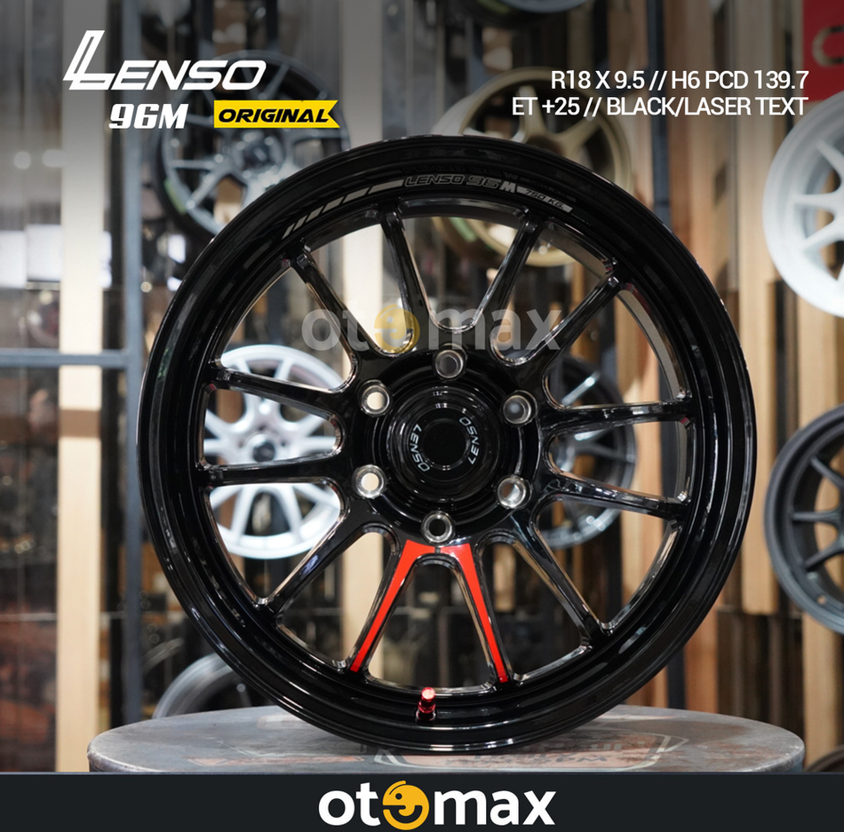 Velg Mobil Lenso 96M Original Ring 18 Black Laser Text