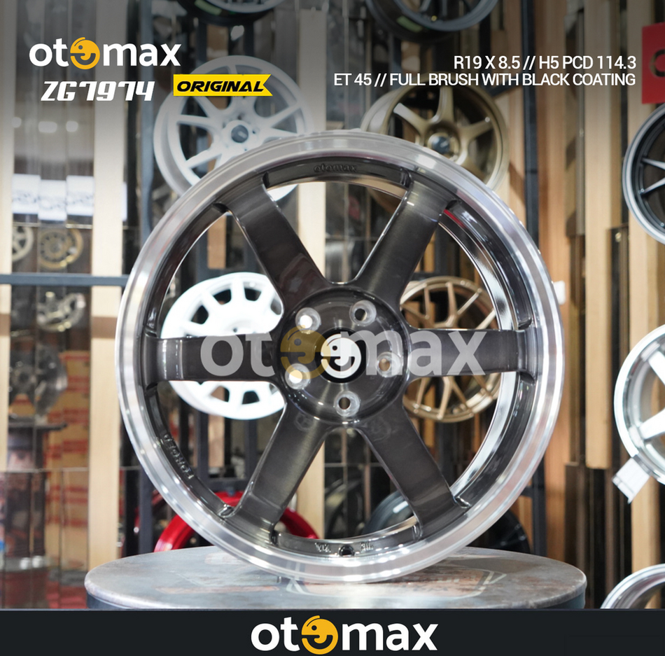 Velg Mobil Otomax Wheels Ring 19 Full Brush Dengan Coating Hitam