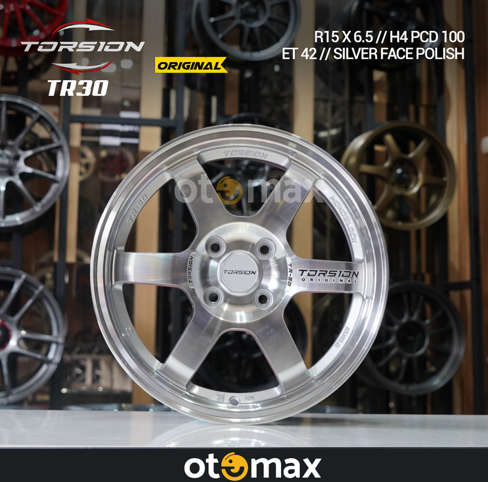 Velg Mobil Torsion TR30 Ring 15 Cat Wajah Perak