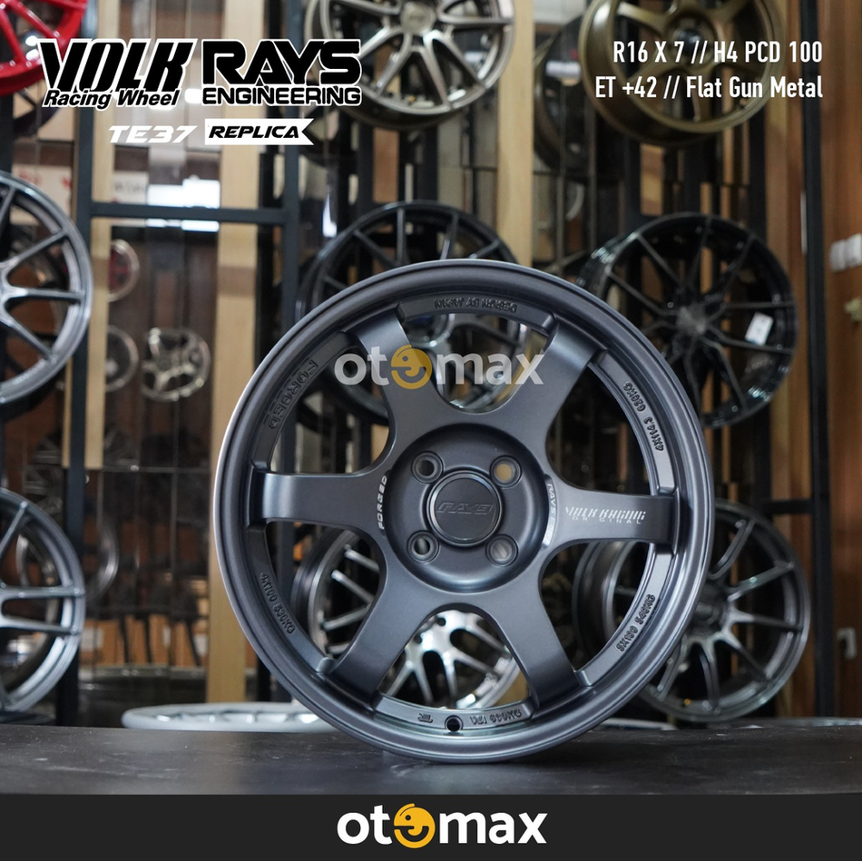 Velg Mobil Volk Rays TE37 Sonic Ring 16 Flat Gunmetal