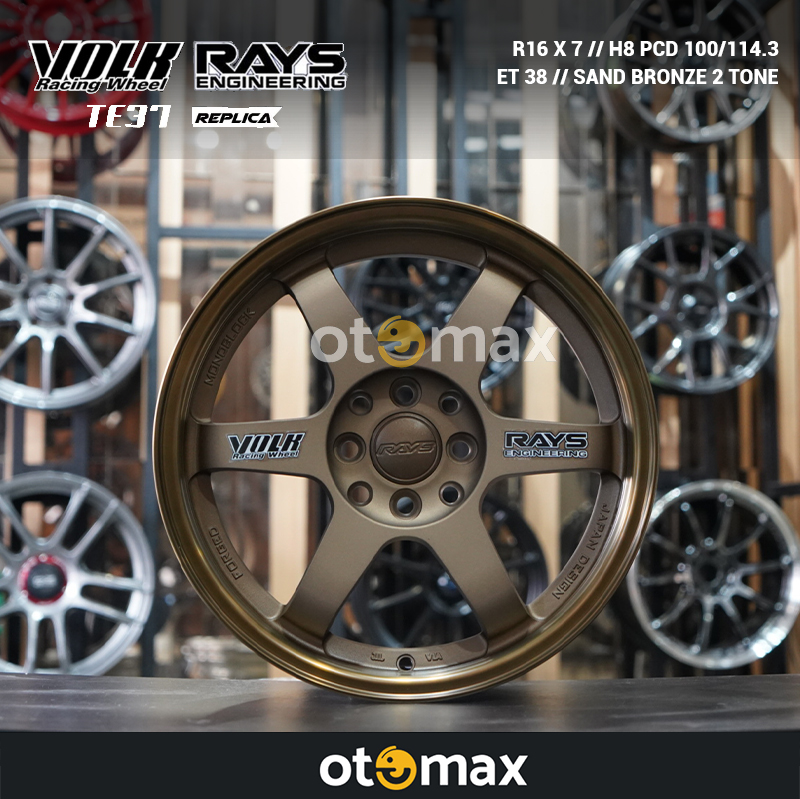 Velg Mobil Volk Rays TE37 Ring 16 H8 Sand Bronze 2Tone