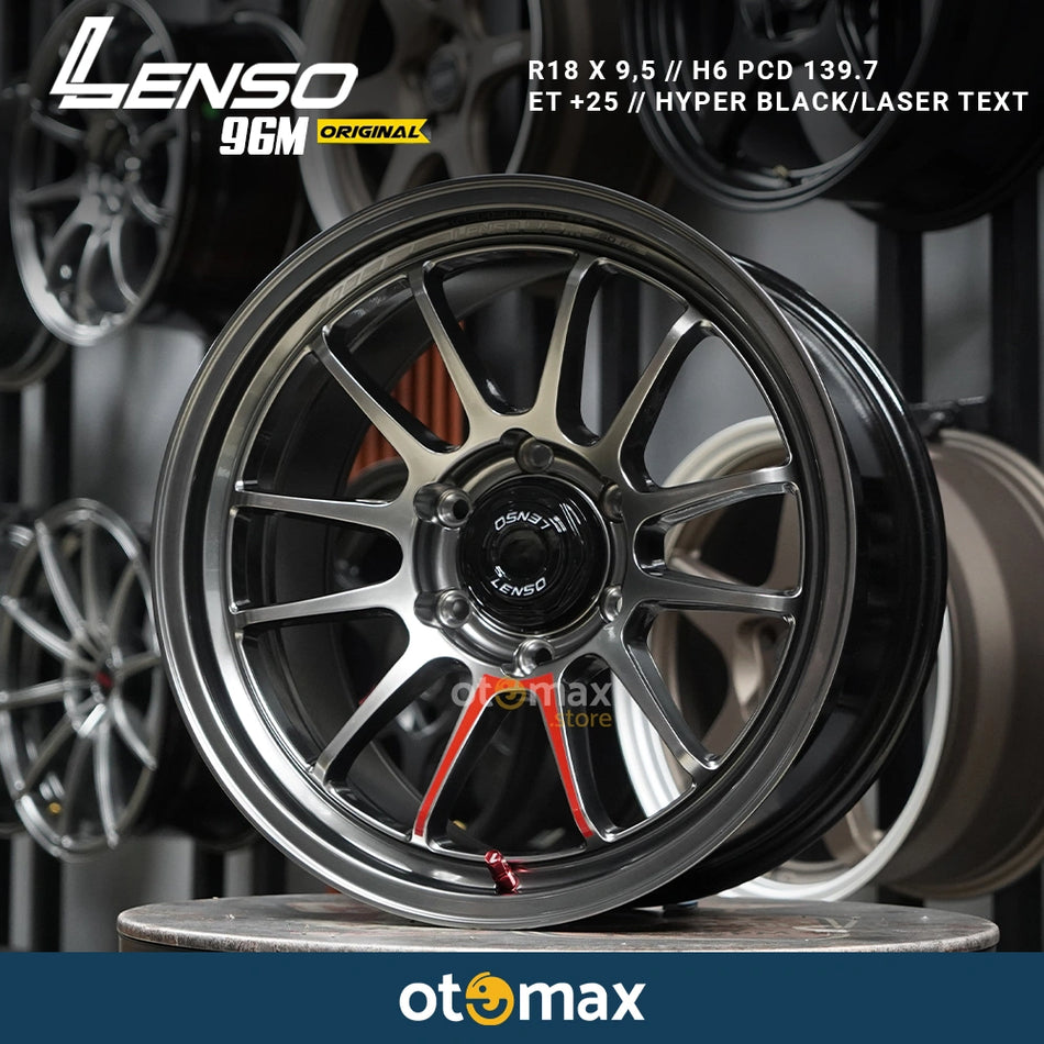 Velg Mobil Lenso 96M Original Ring 18 H5 Hyper Black/Laser Text