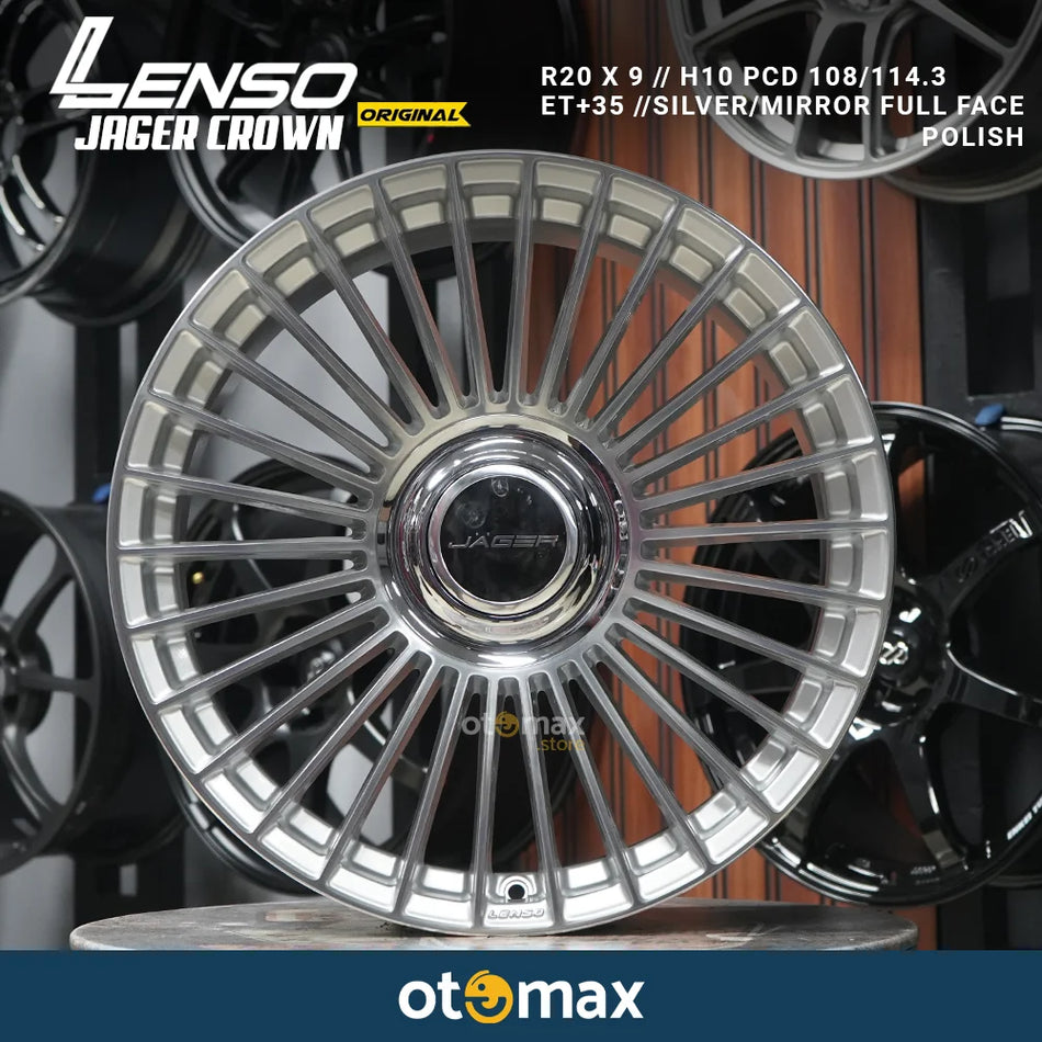 Velg Mobil Lenso Jager Crown Original Ring 20 Silver/Mirror Full Face Polish