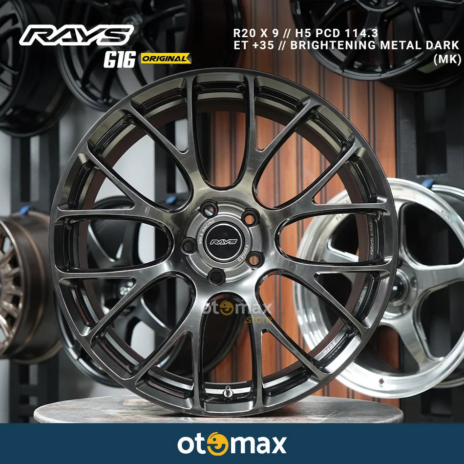 Velg Mobil Rays G16 Original Japan Ring 20 Brightening Metal Dark MK