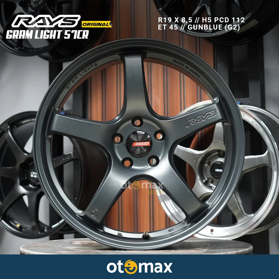 Velg Mobil Rays Gram Light 57CR Original Japan Ring 19 Gunblue G2