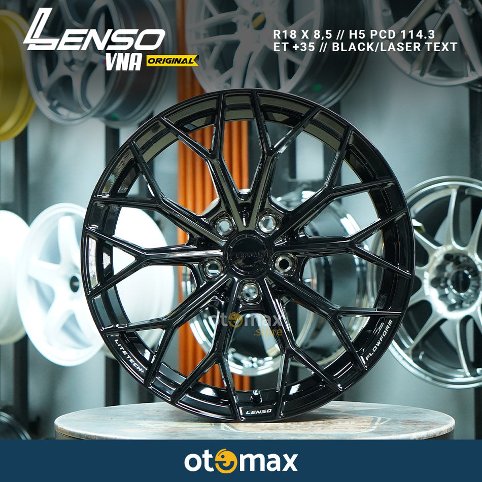 Velg Mobil Lenso Venom VNA Original R18 Black Laser Text