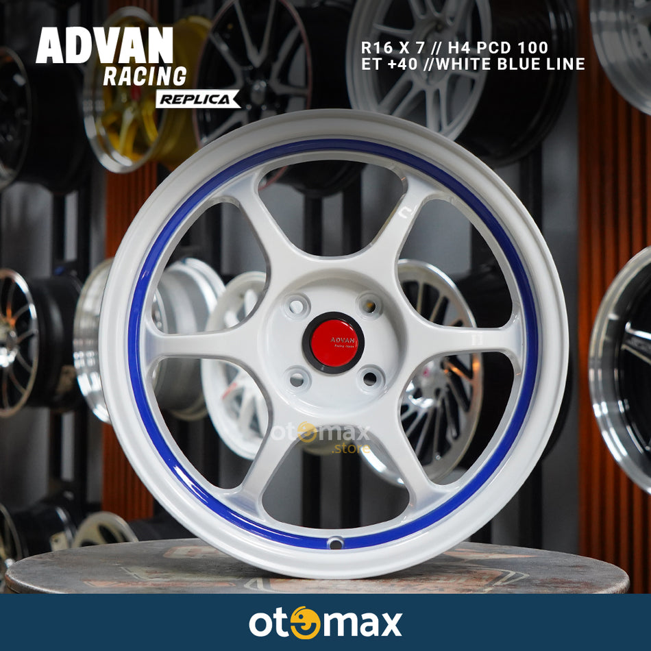 Velg Advan Racing Jual Velg Mobil Advan Racing RG1 Ring 16 White Blue Line Termurah ...