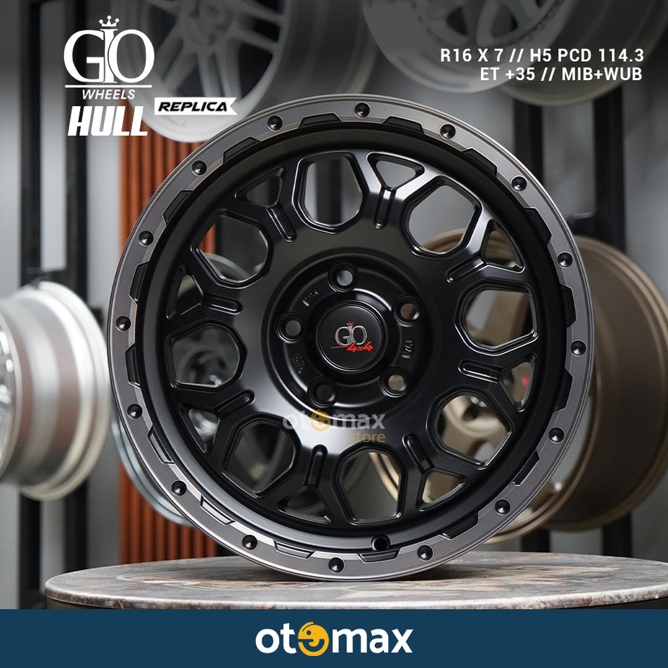 Velg Mobil Gio Hull Ring 16 Matte Black Lip Polish Black Clear