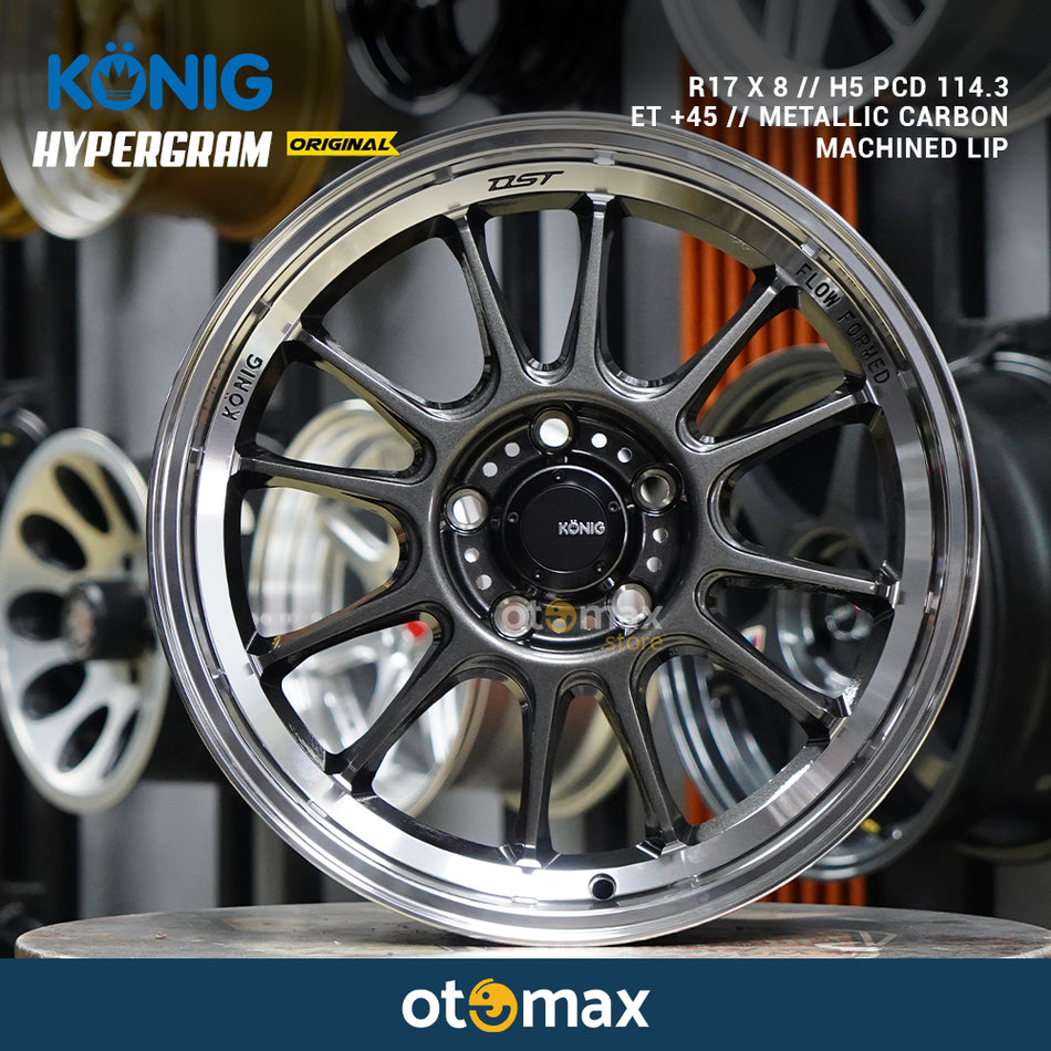 Velg Mobil Konig Hypergram Original Ring 17 Metallic Carbon W Machined Lip