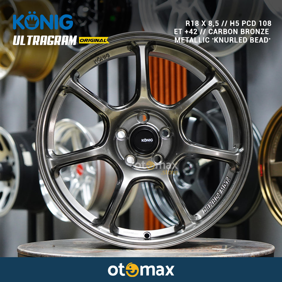 Velg Mobil Konig Ultragram Original Ring 18 Carbon Bronze Metallic Knurled Bead